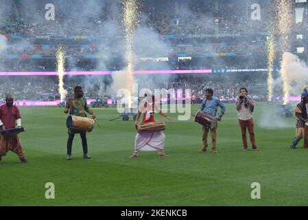 Melbourne, Victoria, Australien. 13.. November 2022. Ein Blick auf das letzte Cricket-Spiel zwischen Pakistan und England während der ICC Men's World Cup Twenty20 2022 auf dem Melbourne Cricket Ground Australia. England gewann das ICC Men's World Cup Final Spiel T20. (Bild: © Rana Sajid Hussain/Pacific Press via ZUMA Press Wire) Stockfoto