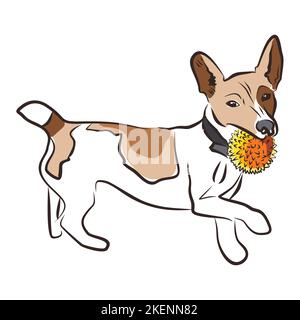 Handgezeichnete Skizze des niedlichen lustigen Jack Russell Terrier. Vektorgrafik Stock Vektor