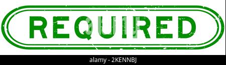 Grunge grün erforderliches Wort Gummisiegelstempel auf weißem Hintergrund Stock Vektor