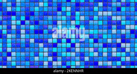 Strahlend blaues Mosaik-Mosaik-Fliesen Nahtloses Muster Stock Vektor