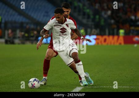 Rom, Italien. 13.. November 2022. Valentino Lazaro (Turin) in Aktion während des Serie A-Spiels zwischen AS Roma und Turin FC im Stadio Olimpico am 13 2022. November in Rom, Italien. (Bild: © Giuseppe Fama/Pacific Press via ZUMA Press Wire) Stockfoto