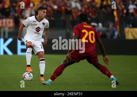 Rom, Italien. 13.. November 2022. Samuele Ricci (Turin) in Aktion während des Serie A-Spiels zwischen AS Roma und Turin FC im Stadio Olimpico am 13 2022. November in Rom, Italien. (Bild: © Giuseppe Fama/Pacific Press via ZUMA Press Wire) Stockfoto