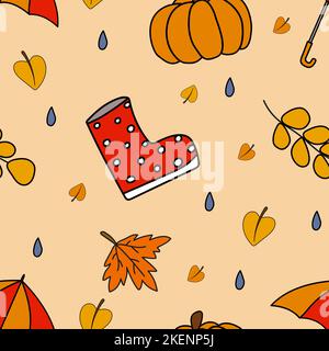 Herbstdekor im Dessin-Dessin Stock Vektor