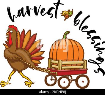 Cartoon türkei zieht roten Wagen Stock Vektor