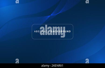 Ein Vektor eines abstrakten dunkelblauen Hintergrunds mit Linienmuster und bearbeitbarem Textbereich in der Mitte Stock Vektor