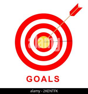 Ein Vektor eines roten Zielsymbols auf weißem Hintergrund Stock Vektor