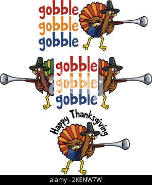 Cartoon Pilger Danksagung türkei verschlingen Stock Vektor
