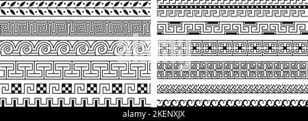 Antike griechische Ornamente nahtloses Muster. Griechenland neoklassizistische Architektur Rahmen. Border wiederholen Design, architektonische römische mittelmeer dezent Stock Vektor