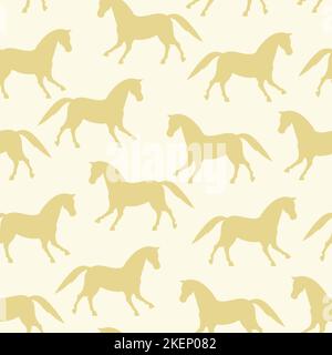 Wildwest Vektor nahtloses Muster mit Pferden. Stock Vektor