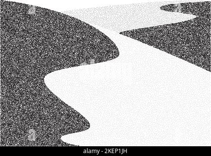 Getreidedünenwüste. Stupple östlichen Landschaft und Terrain Hintergrund. Sandhügel im Punktmuster. Grafik mit strukturiertem Verlauf. Stock Vektor