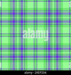 Karaminaid nahtlos. Stoff mit Tartan-Struktur. Muster Stoff Hintergrund Vektor in violetten und grünen Farben. Stock Vektor