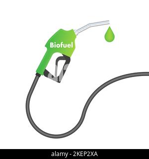 Biokraftstoff-Tankstelle. Eco-Benzin. Vektorgrafik. Stock Vektor