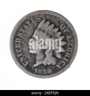 1859 USA American One Cent Coin Stockfoto