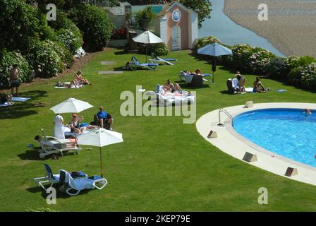 Portmeirion, Touristenort in Gwynedd, Nordwales. Stockfoto