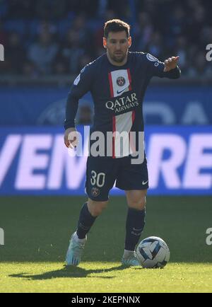 Paris, Frankreich. 13.. November 2022. Lionel Messi von Paris Saint-Germain während des französischen Fußballspiels Paris Saint-Germain gegen AJ Auxerre L1 am 13. November 2022 im Stadion Parc des Princes in Paris, Frankreich. Foto von Christian Liewig/ABACAPRESS.COM Quelle: Abaca Press/Alamy Live News Stockfoto