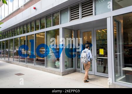 Das Clover Food Lab im Kendall Center in Cambridge, Massachusetts, gesehen am Dienstag, den 28. Juni 2022. Stockfoto