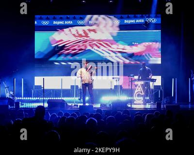 Verona, Italien. 12.. November 2022. Andrea Casta während ANDREA CASTA - THE SPACE VIOLIN - VISUAL CONCERT, Ital artist Theather show in Verona, Italy, November 12 2022 Credit: Independent Photo Agency/Alamy Live News Stockfoto