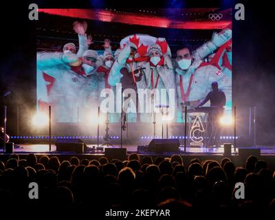 Verona, Italien. 12.. November 2022. Andrea Casta während ANDREA CASTA - THE SPACE VIOLIN - VISUAL CONCERT, Ital artist Theather show in Verona, Italy, November 12 2022 Credit: Independent Photo Agency/Alamy Live News Stockfoto