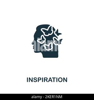 Inspirationssymbol. Monochromes, einfaches Symbol für menschliche Produktivität für Vorlagen, Webdesign und Infografiken Stock Vektor