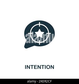 Symbol „Absicht“. Monochromes, einfaches Symbol für menschliche Produktivität für Vorlagen, Webdesign und Infografiken Stock Vektor