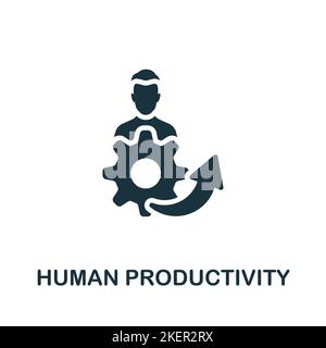 Symbol für menschliche Produktivität. Monochromes, einfaches Symbol für menschliche Produktivität für Vorlagen, Webdesign und Infografiken Stock Vektor