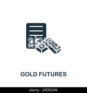 Symbol für Gold Futures. Monochromes Symbol für einfache Investitionen für Vorlagen, Webdesign und Infografiken Stock Vektor