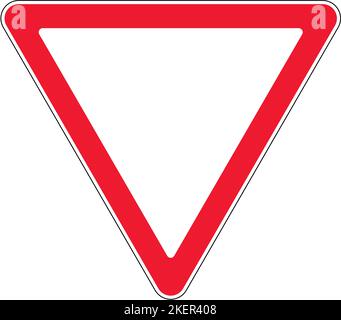 Abbildung des Warnzeichens „Dreieck“. Priorität des Verkehrszeichens. Gib Nach Stock Vektor