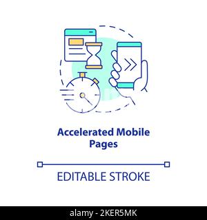 Beschleunigtes Symbol für das Konzept mobiler Seiten Stock Vektor