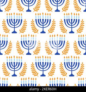 Happy Hanukkah Nahtloses Muster Stock Vektor