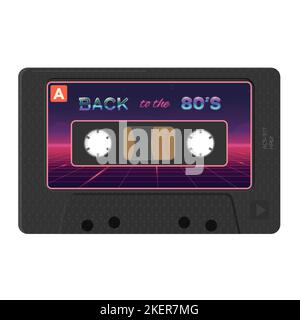 Realistischer Vektor-Audio-Kassettenmix Stock Vektor