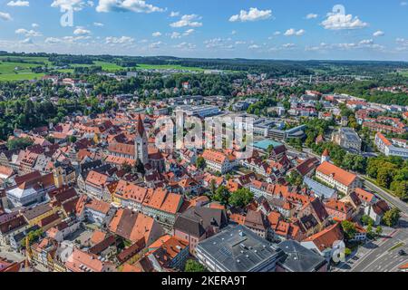 Luftaufnahme zu Kaufbeuren im östlichen Allgäu Stockfoto