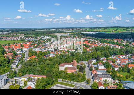 Luftaufnahme zu Kaufbeuren im östlichen Allgäu Stockfoto