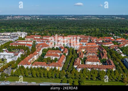 Luftaufnahme in die Region um die Universität Augsburg Stockfoto