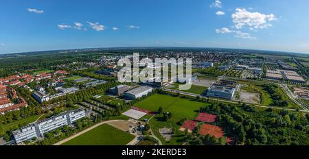 Luftaufnahme in die Region um die Universität Augsburg Stockfoto