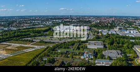 Luftaufnahme in die Region um die Universität Augsburg Stockfoto