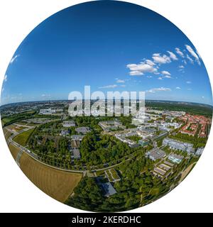 Luftaufnahme in die Region um die Universität Augsburg Stockfoto