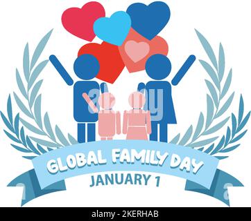 Illustration zum Global Family Day Banner Stock Vektor