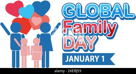 Illustration zum Global Family Day Banner Stock Vektor