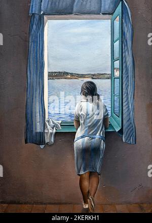 Mädchen am Fenster des spanischen Malers Salvador Dali (1904-1989), Öl auf Karte, 1925/26 Stockfoto