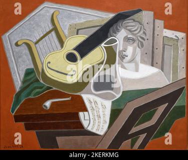 Der Musikertisch des spanischen Künstlers Juan Gris, Öl auf Leinwand, 1926. Juan Gris 1887 - 1927, lebte und arbeitete die meiste Zeit seines Lebens in Frankreich und Stockfoto