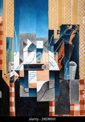 Violine und Gitarre, vom spanischen Künstler Juan Gris, Öl auf Leinwand, 1913. Juan Gris 1887 - 1927, lebte und arbeitete die meiste Zeit seines Lebens in Frankreich und Stockfoto