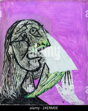 Weinende Frau, Öl auf Leinwand, 1937, vom spanischen Künstler Pablo Picasso 1881-1973. Stockfoto