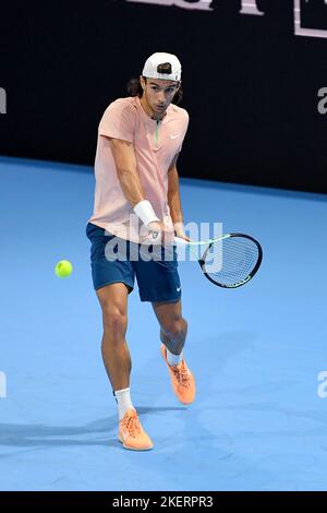 ATP-Finale der nächsten Generation - 08–12/11/2022 - Mailand - Italien; Musetti Lorenzo (ita) im Kampf gegen Tseng Chun-Hsin (TPE) Stockfoto