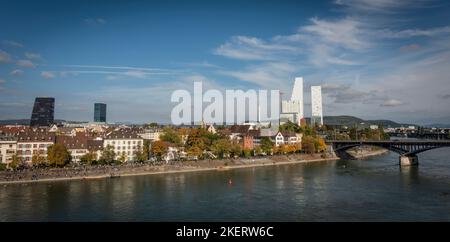 Roche Towers One and Two in Basel, Schweiz Stockfoto