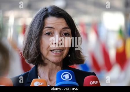 Brüssel, Belgien. 14.. November 2022. Laurence BOONE, Staatssekretärin im französischen Außenministerium, kommt zu einem Treffen der EU-Außenminister auf der Tagung des Europäischen Rates in Brüssel, Belgien, am 14. November 2022. Kredit: ALEXANDROS MICHAILIDIS/Alamy Live Nachrichten Stockfoto