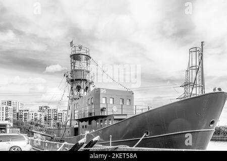 Lightship 95 Aufnahmestudio am trinity Booy Wharf, Tower Weiler Stockfoto