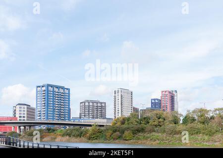 Die untere Brücke über die Lea-Brücke (A1020), Canning Town, london Stockfoto