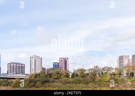 Die untere Brücke über die Lea-Brücke (A1020), Canning Town, london Stockfoto