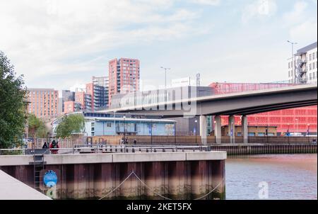 Die untere Brücke über die Lea-Brücke (A1020), Canning Town, london Stockfoto