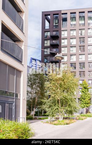 London City Island, ein großes Wohngebiet innerhalb einer Schleife des Flusses lea Stockfoto